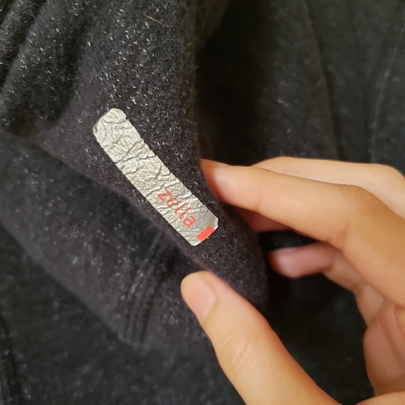 Zella Charcoal Grey Hoodie Sweatshirt w Zipper - Picture 7 of 10